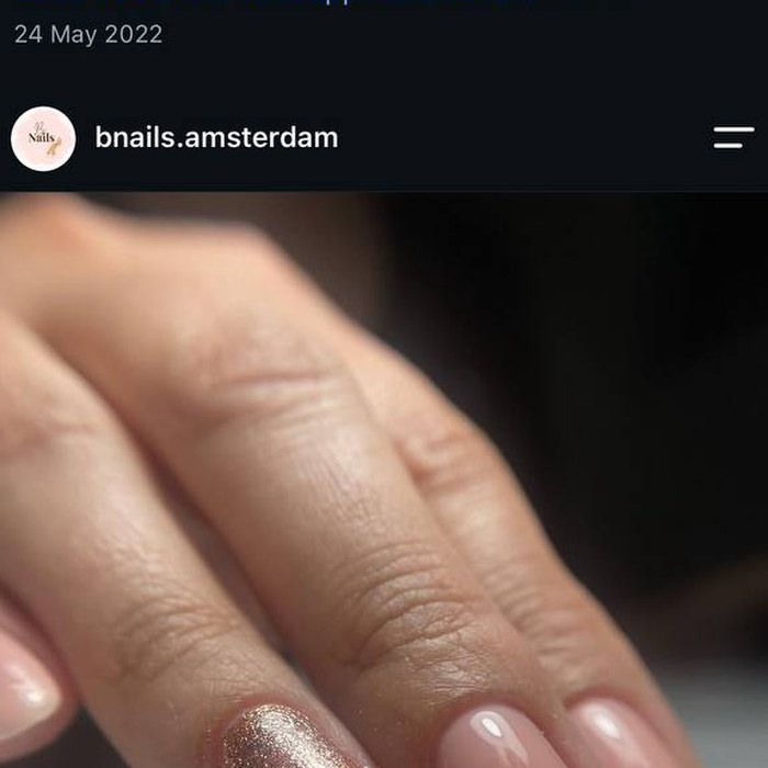 Rose gold glitter nagels